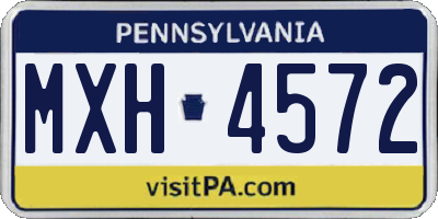 PA license plate MXH4572