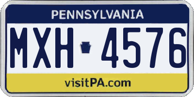 PA license plate MXH4576