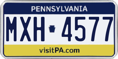 PA license plate MXH4577