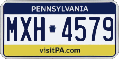 PA license plate MXH4579