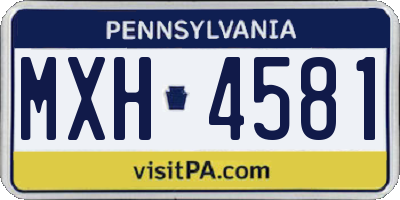 PA license plate MXH4581
