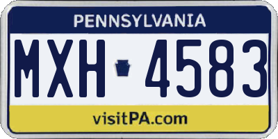 PA license plate MXH4583