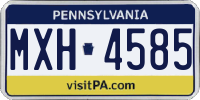 PA license plate MXH4585