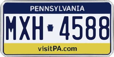 PA license plate MXH4588