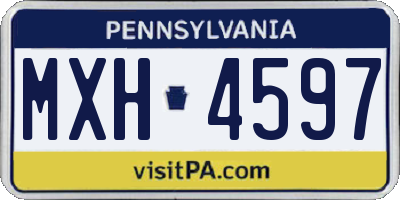 PA license plate MXH4597