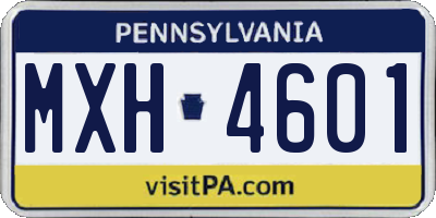 PA license plate MXH4601
