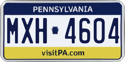PA license plate MXH4604