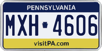 PA license plate MXH4606