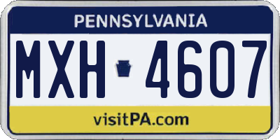 PA license plate MXH4607