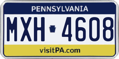 PA license plate MXH4608