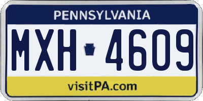 PA license plate MXH4609