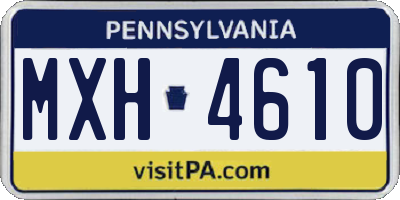PA license plate MXH4610
