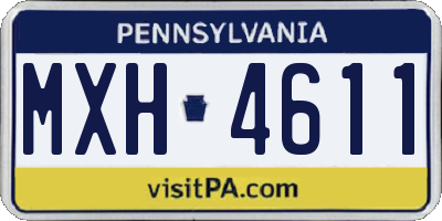 PA license plate MXH4611