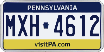 PA license plate MXH4612
