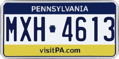 PA license plate MXH4613