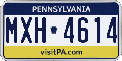 PA license plate MXH4614