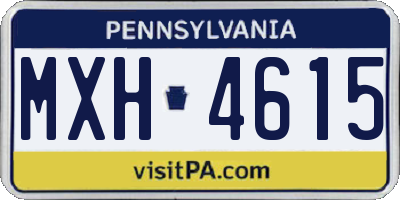 PA license plate MXH4615
