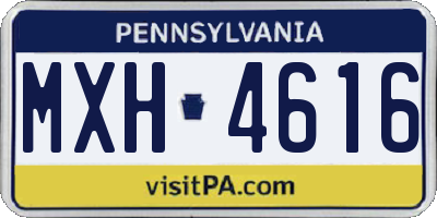 PA license plate MXH4616