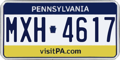 PA license plate MXH4617