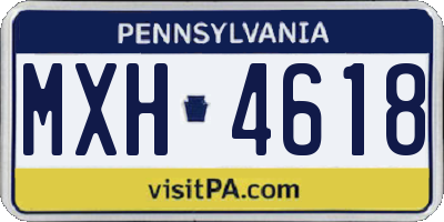 PA license plate MXH4618