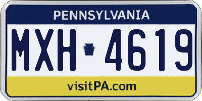 PA license plate MXH4619