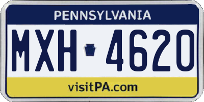 PA license plate MXH4620