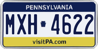 PA license plate MXH4622
