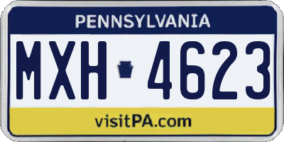 PA license plate MXH4623