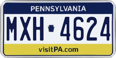 PA license plate MXH4624