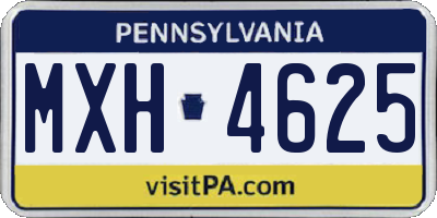 PA license plate MXH4625