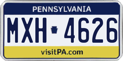 PA license plate MXH4626