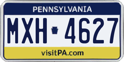 PA license plate MXH4627