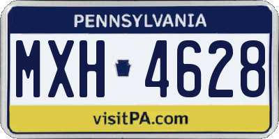 PA license plate MXH4628