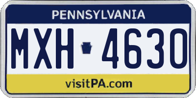 PA license plate MXH4630
