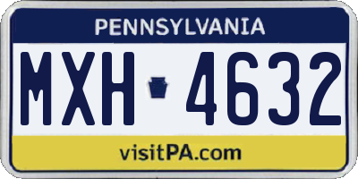PA license plate MXH4632