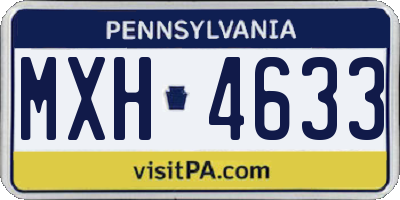 PA license plate MXH4633