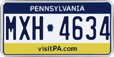 PA license plate MXH4634
