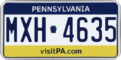 PA license plate MXH4635