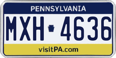 PA license plate MXH4636