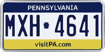 PA license plate MXH4641