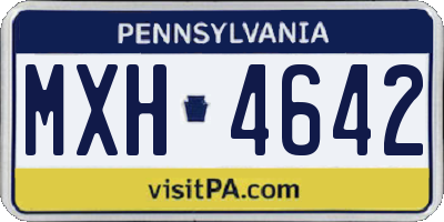 PA license plate MXH4642