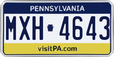 PA license plate MXH4643