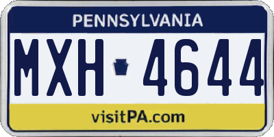 PA license plate MXH4644