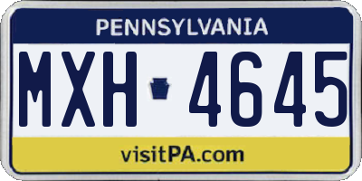 PA license plate MXH4645