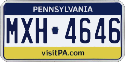PA license plate MXH4646