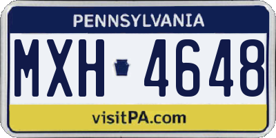 PA license plate MXH4648