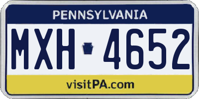 PA license plate MXH4652