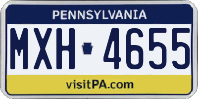 PA license plate MXH4655