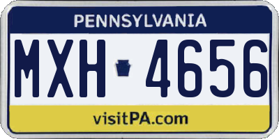 PA license plate MXH4656
