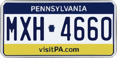 PA license plate MXH4660